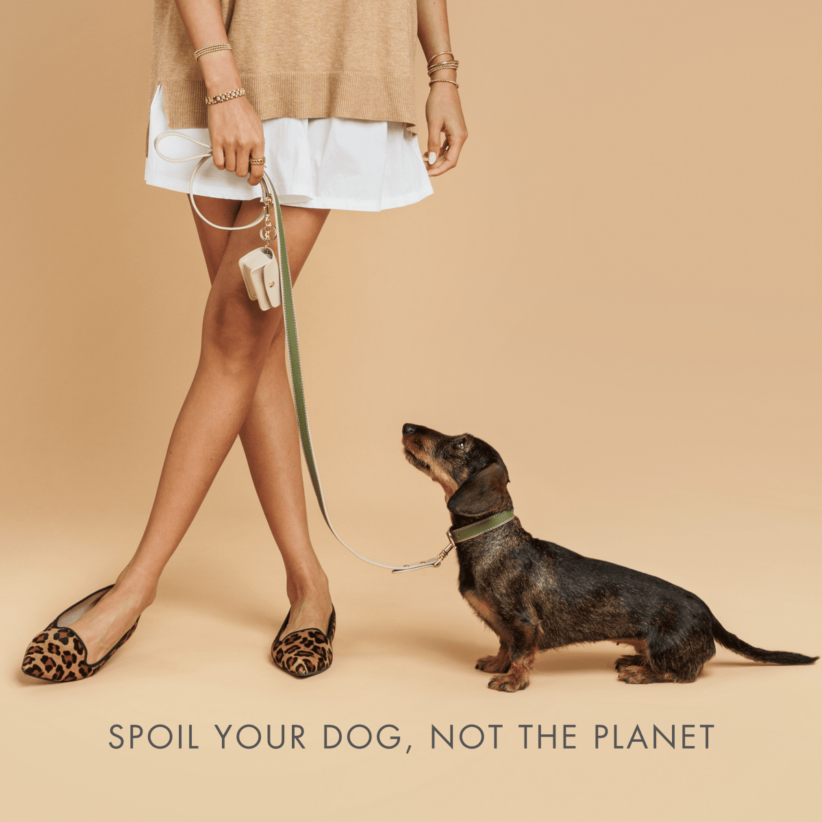 Sage Green Luxe Leather Dog Leash