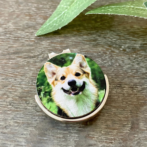 Custom pet photo golf ball marker with hat clip