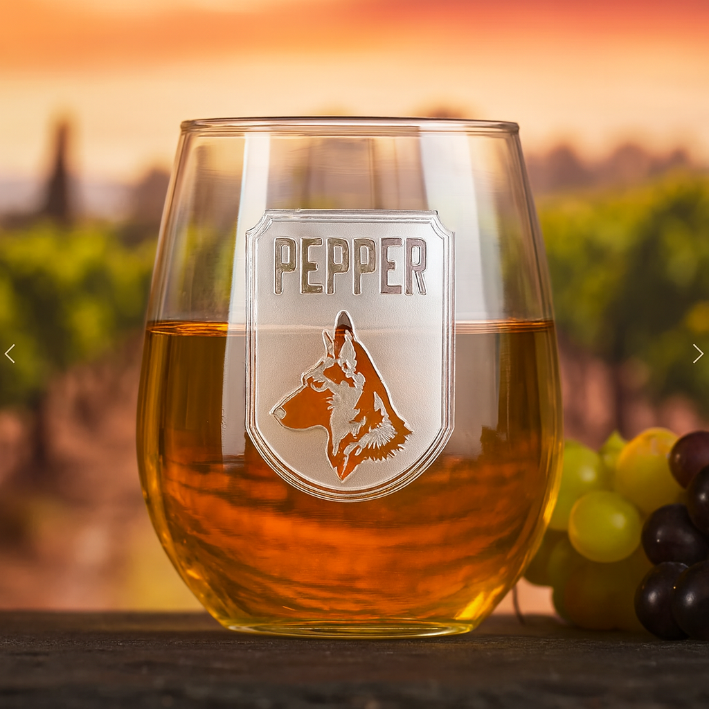 Personalized Dog Breed Stemless Wine Glass