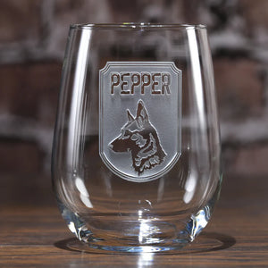 Personalized Dog Breed Stemless Wine Glass