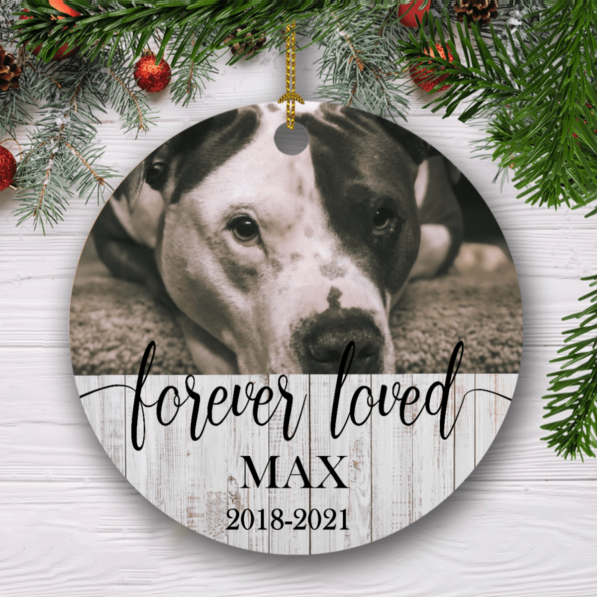 Forever Loved Dog Memorial Ornament