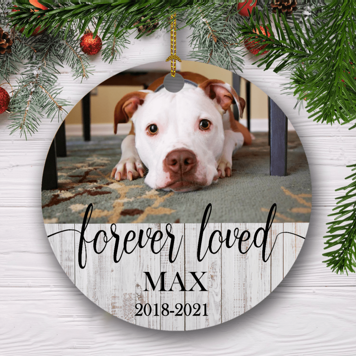 Forever Loved Dog Memorial Ornament