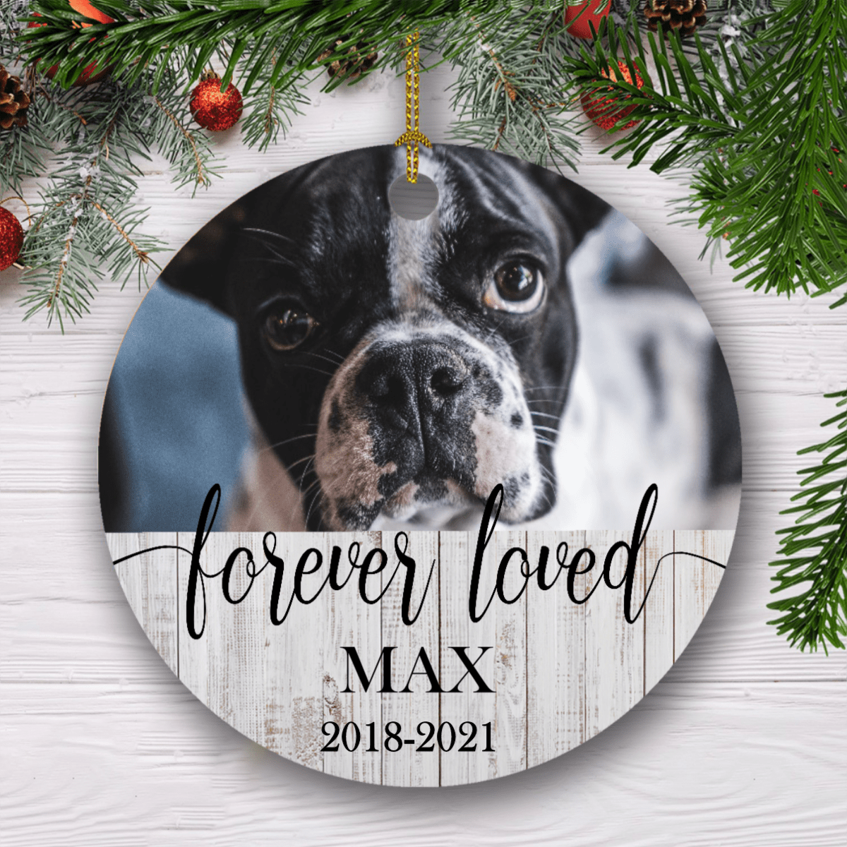 Forever Loved Dog Memorial Ornament