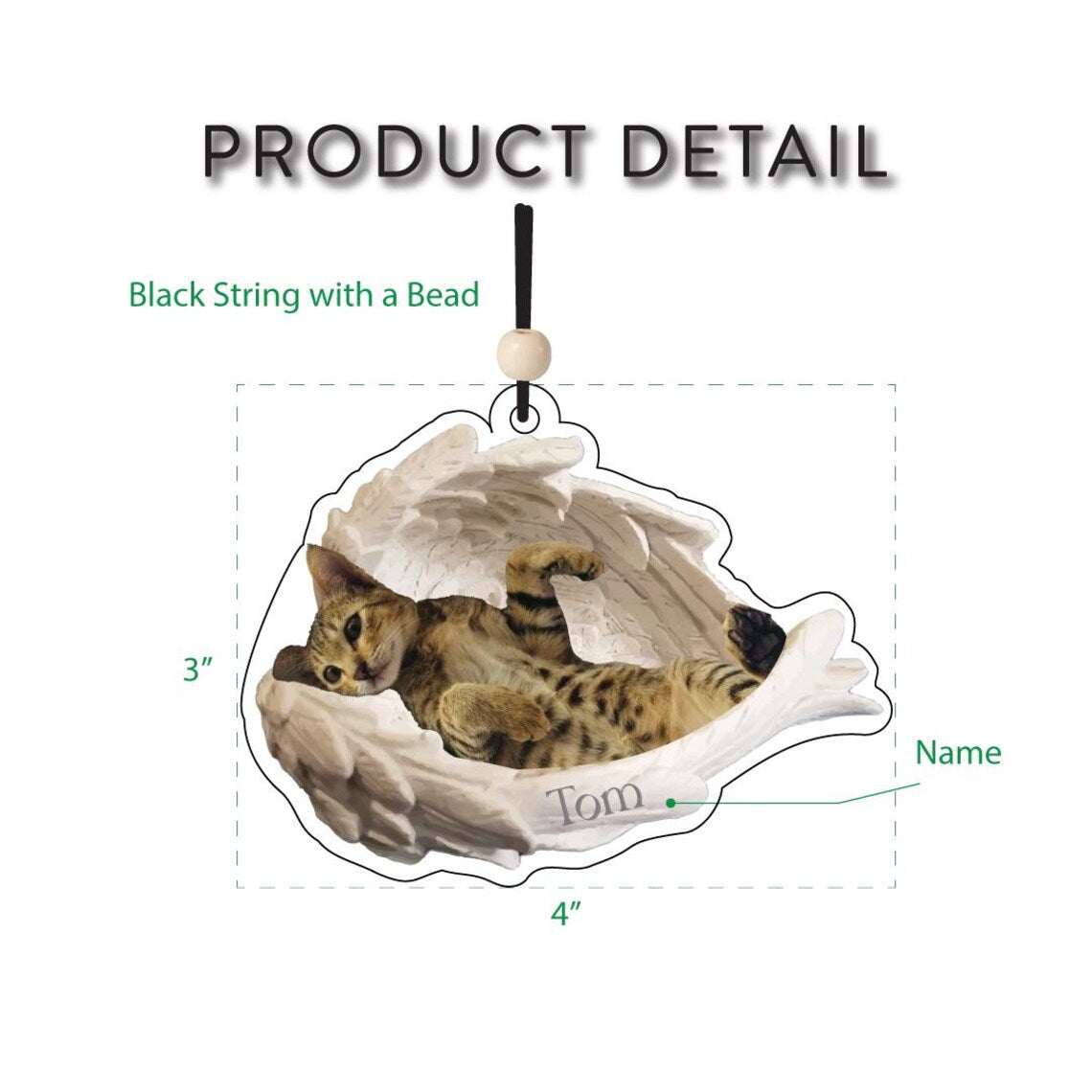 Custom Angel Wing Pet Ornament