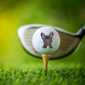 Custom golf ball featuring a personalized pet photo