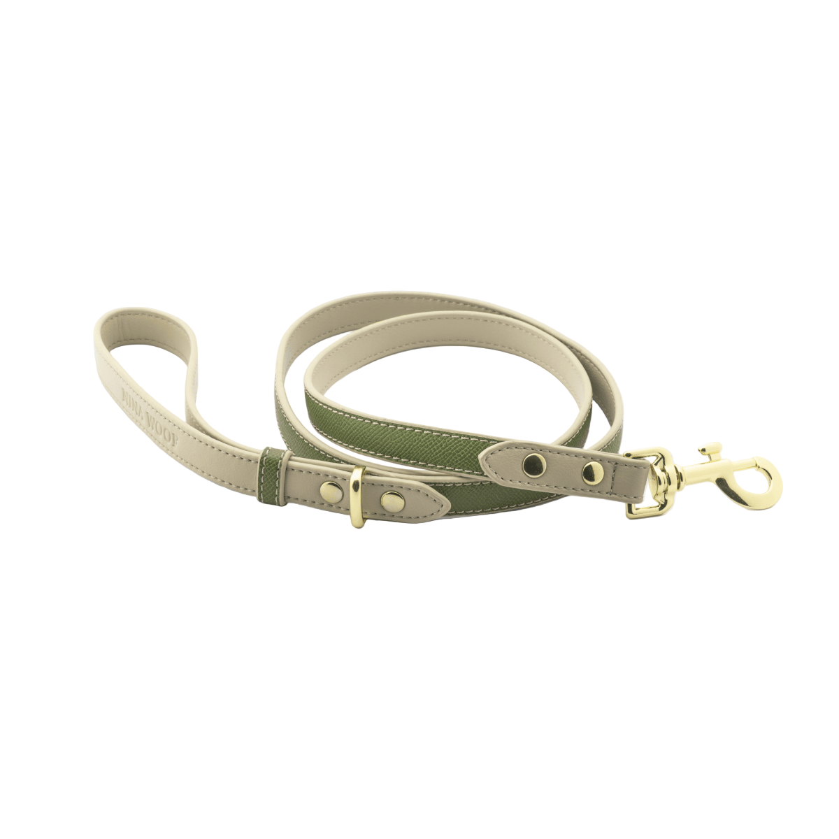 Sage Green Luxe Leather Dog Leash