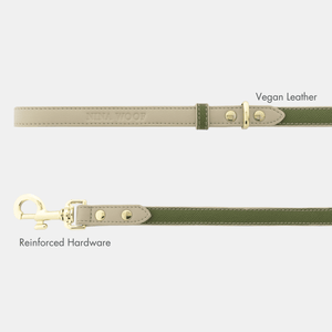 Sage Green Luxe Leather Dog Leash