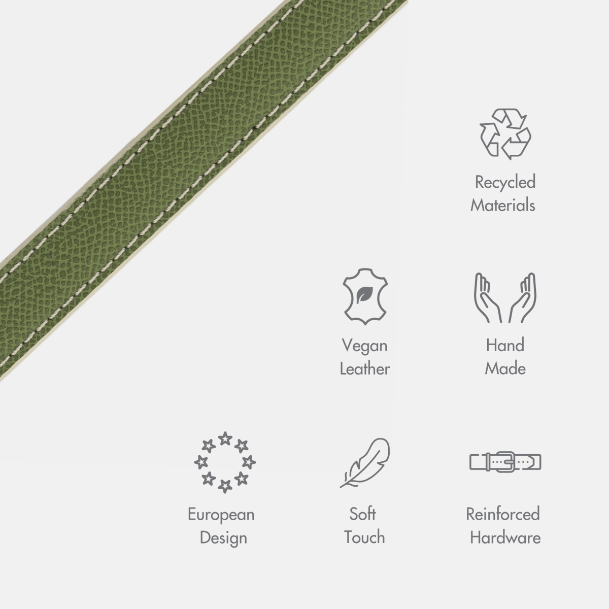 Sage Green Luxe Leather Dog Leash