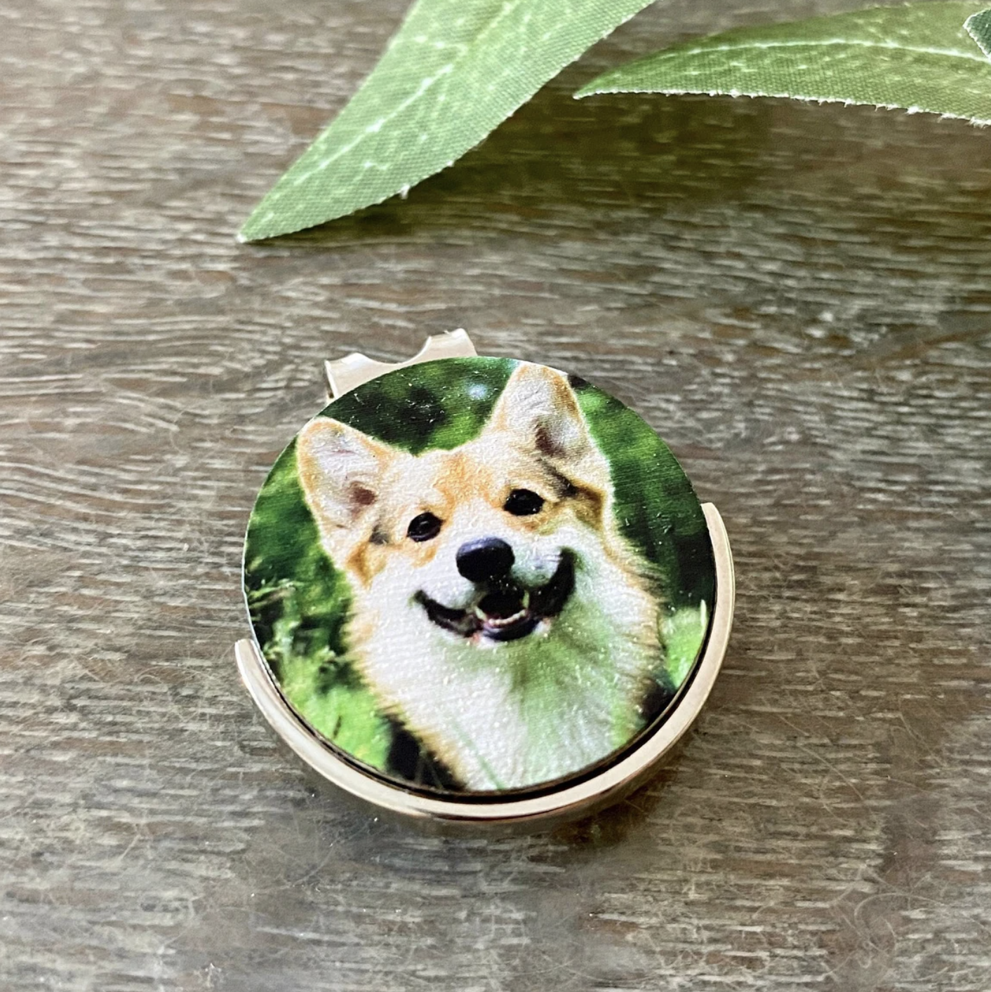 Custom pet photo golf ball marker with hat clip