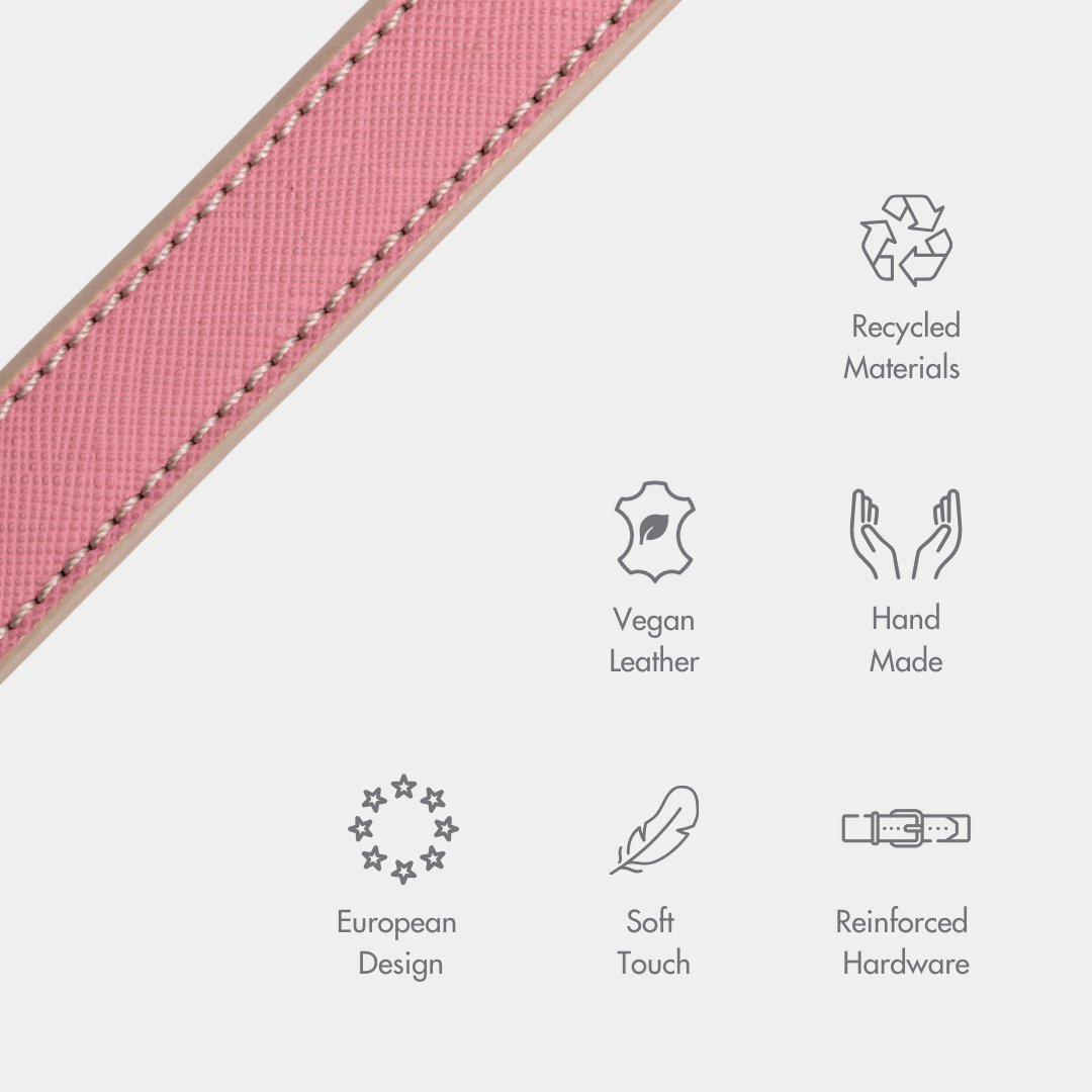 Hot Pink Leather Dog Leash