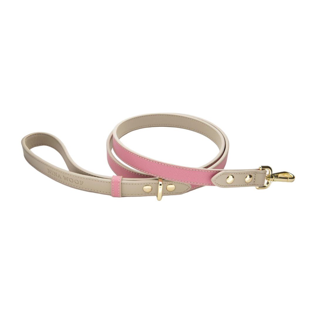 Hot Pink Leather Dog Leash
